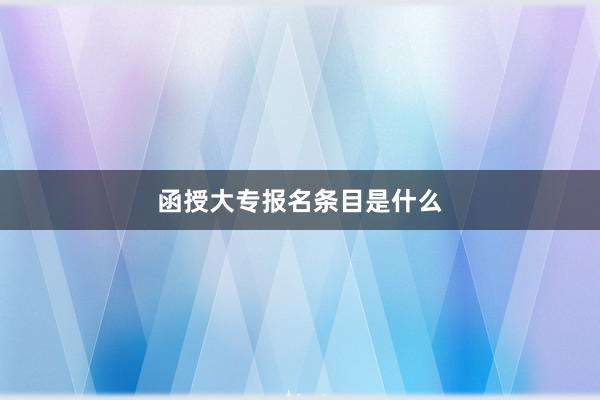 函授大专报名条目是什么